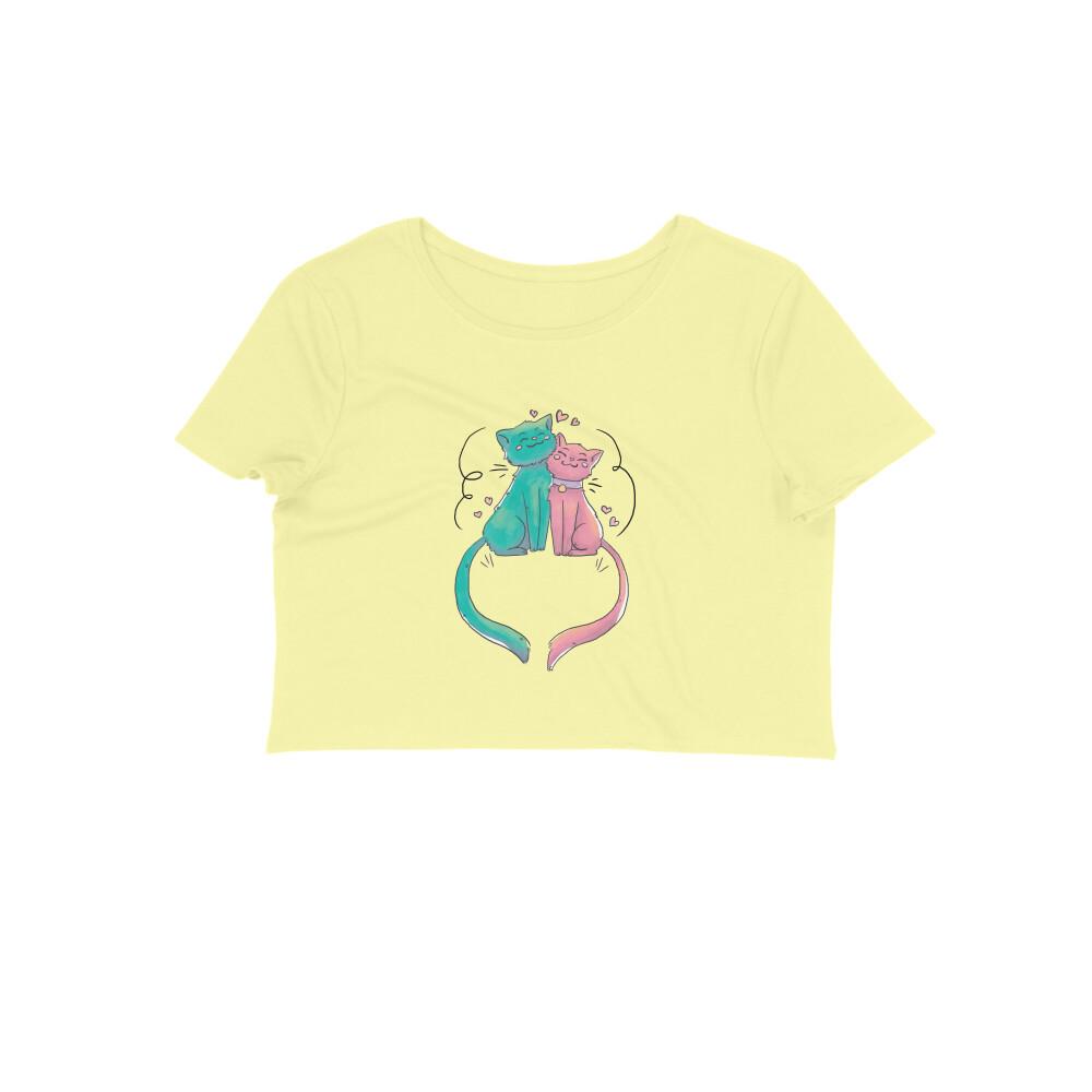 Stepevoli Clothing - Crop Top (Women) - Cats In Love (12 Colours)