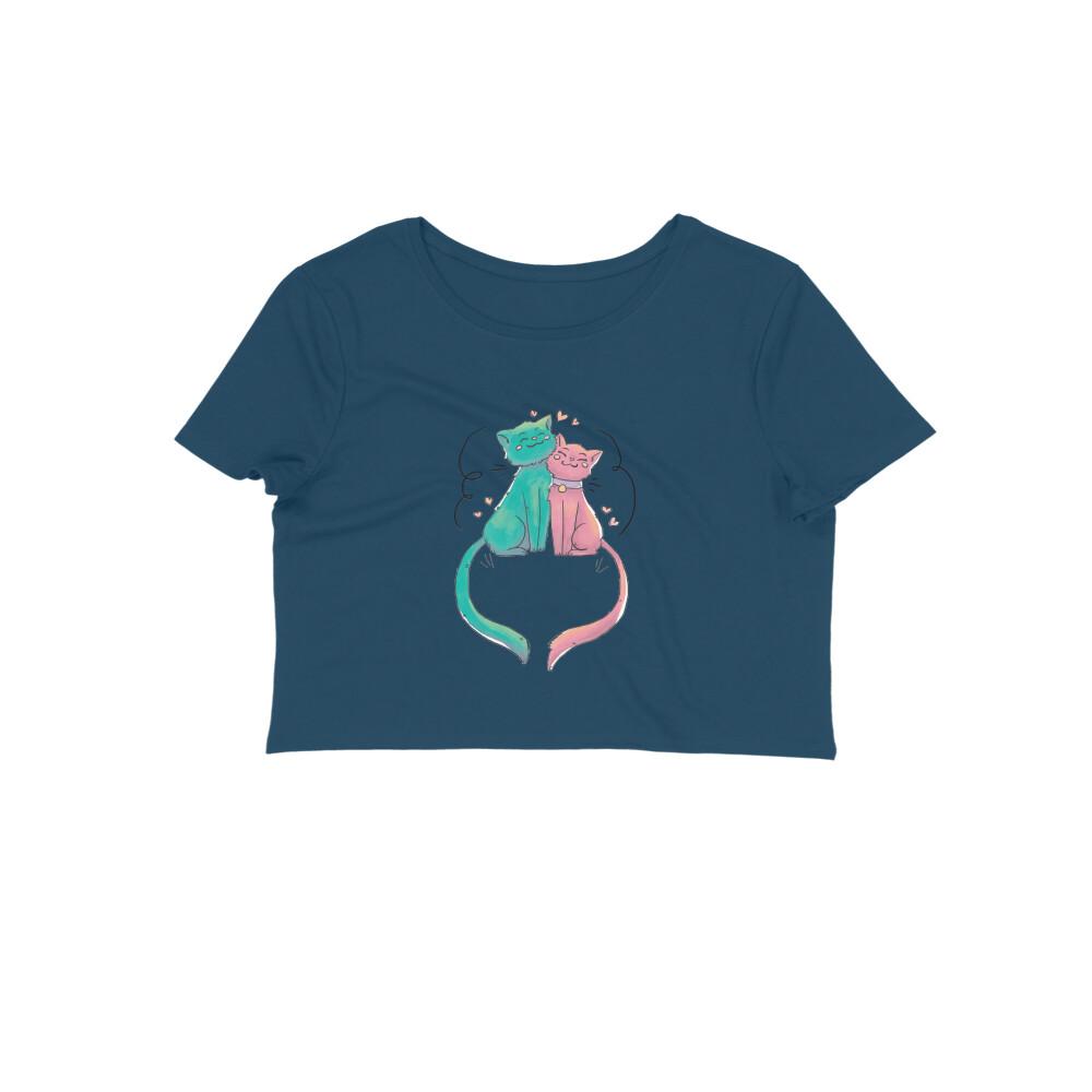 Stepevoli Clothing - Crop Top (Women) - Cats In Love (12 Colours)