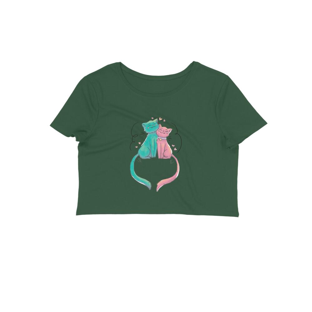 Stepevoli Clothing - Crop Top (Women) - Cats In Love (12 Colours)