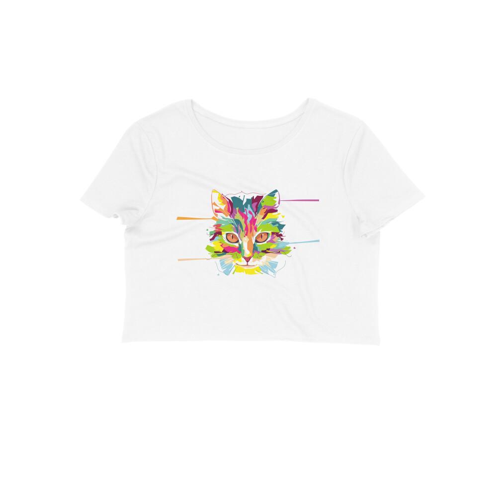 Stepevoli Clothing - Crop Top (Women) - Laser Sharp Cat (12 Colours)