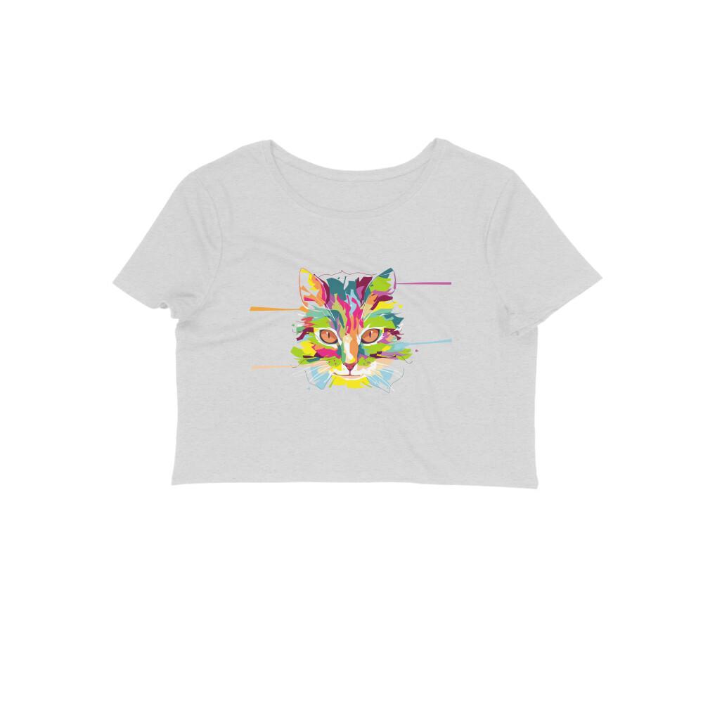 Stepevoli Clothing - Crop Top (Women) - Laser Sharp Cat (12 Colours)
