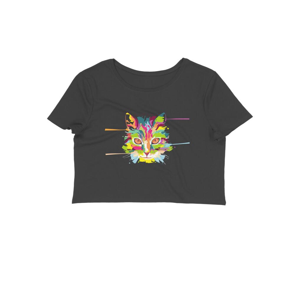 Stepevoli Clothing - Crop Top (Women) - Laser Sharp Cat (12 Colours)
