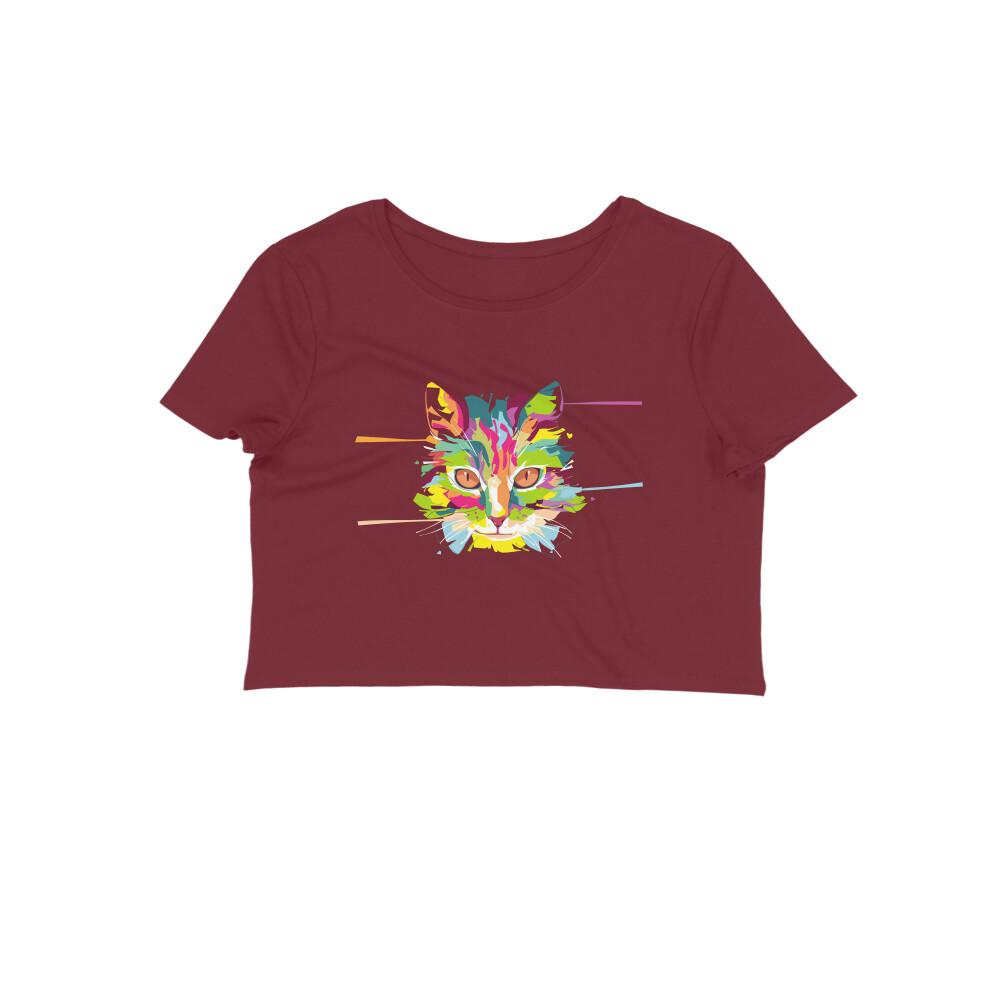 Stepevoli Clothing - Crop Top (Women) - Laser Sharp Cat (12 Colours)