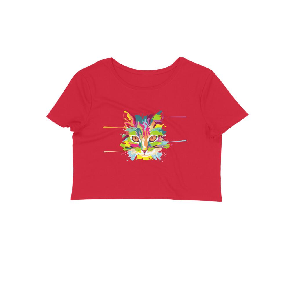 Stepevoli Clothing - Crop Top (Women) - Laser Sharp Cat (12 Colours)