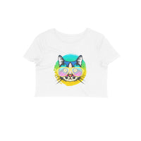 Stepevoli Clothing - Crop Top (Women) - Cat With Glasses (12 Colours)