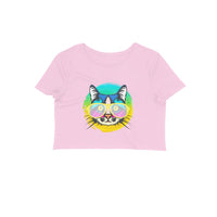 Stepevoli Clothing - Crop Top (Women) - Cat With Glasses (12 Colours)