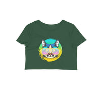 Stepevoli Clothing - Crop Top (Women) - Cat With Glasses (12 Colours)