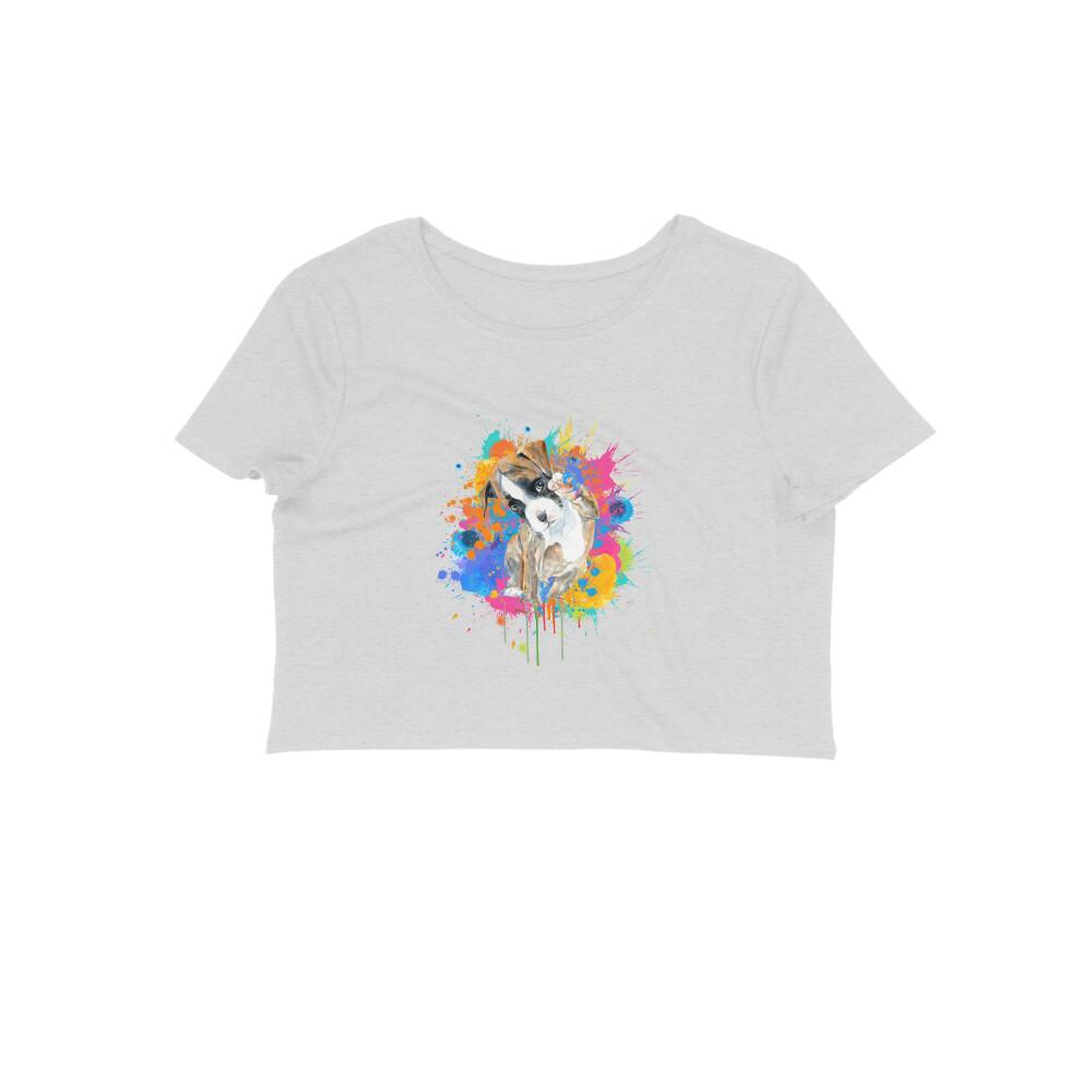 Stepevoli Clothing - Crop Top (Women) - Splashes Of Joy Puppy (12 Colours)