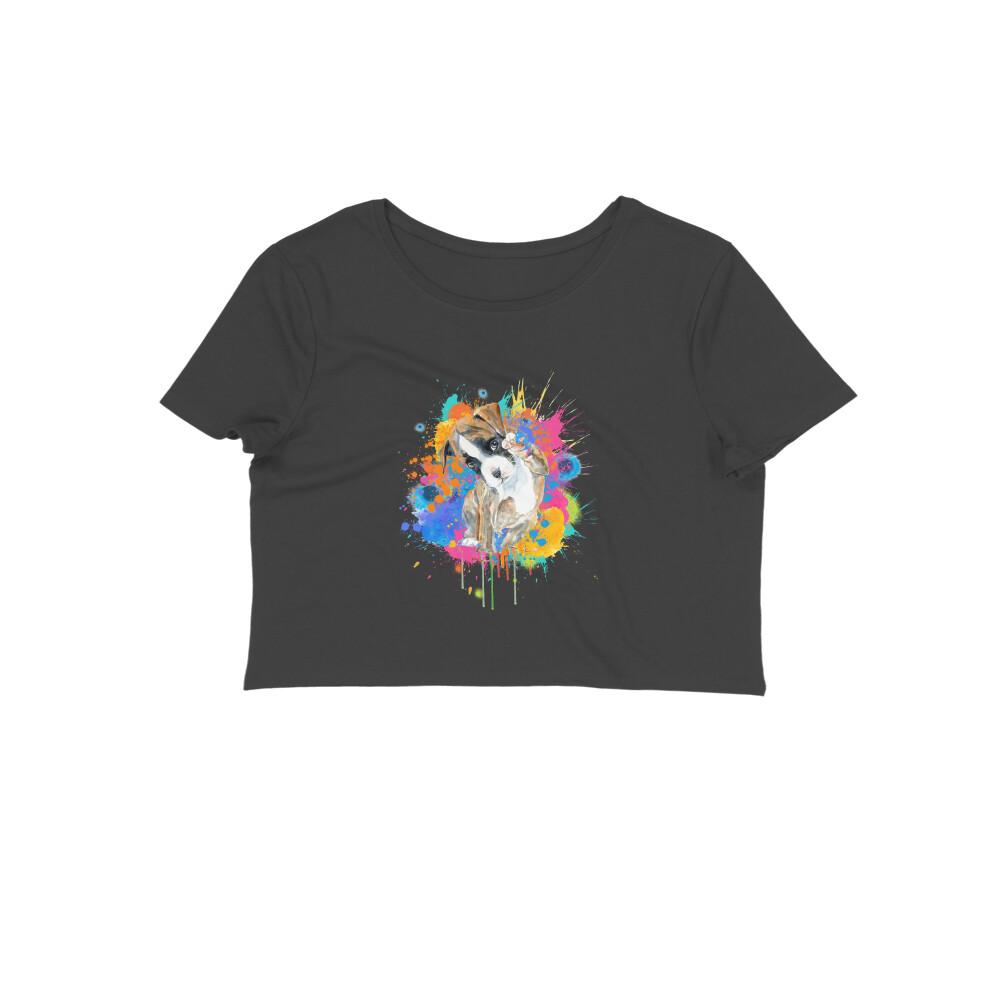 Stepevoli Clothing - Crop Top (Women) - Splashes Of Joy Puppy (12 Colours)