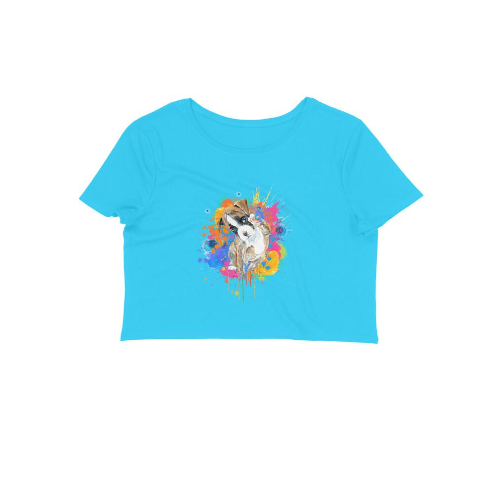 Stepevoli Clothing - Crop Top (Women) - Splashes Of Joy Puppy (12 Colours)