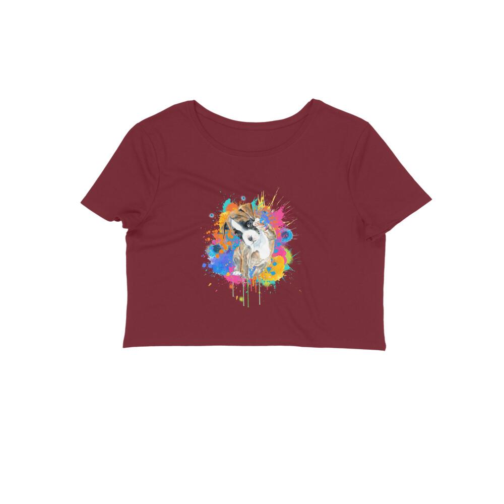 Stepevoli Clothing - Crop Top (Women) - Splashes Of Joy Puppy (12 Colours)