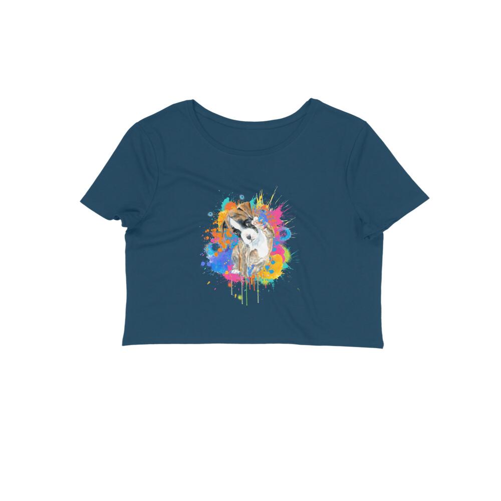 Stepevoli Clothing - Crop Top (Women) - Splashes Of Joy Puppy (12 Colours)