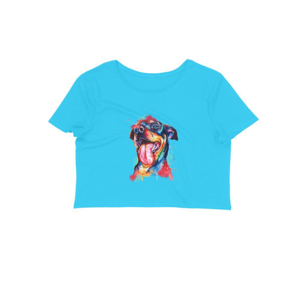 Stepevoli Clothing - Crop Top (Women) - Pawfectly Bright Hound (12 Colours)