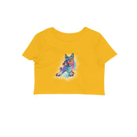 Stepevoli Clothing - Crop Top (Women) - Russian Blue Sparkle Cat (12 Colours)