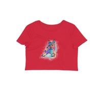 Stepevoli Clothing - Crop Top (Women) - Russian Blue Sparkle Cat (12 Colours)