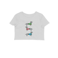 Stepevoli Clothing - Crop Top (Women) - Three Dachshunds (12 Colours)