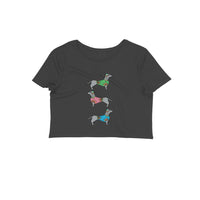 Stepevoli Clothing - Crop Top (Women) - Three Dachshunds (12 Colours)