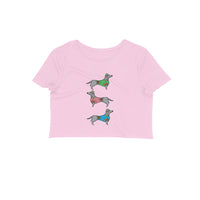 Stepevoli Clothing - Crop Top (Women) - Three Dachshunds (12 Colours)