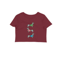 Stepevoli Clothing - Crop Top (Women) - Three Dachshunds (12 Colours)