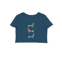 Stepevoli Clothing - Crop Top (Women) - Three Dachshunds (12 Colours)