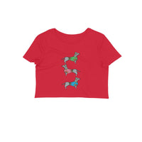 Stepevoli Clothing - Crop Top (Women) - Three Dachshunds (12 Colours)