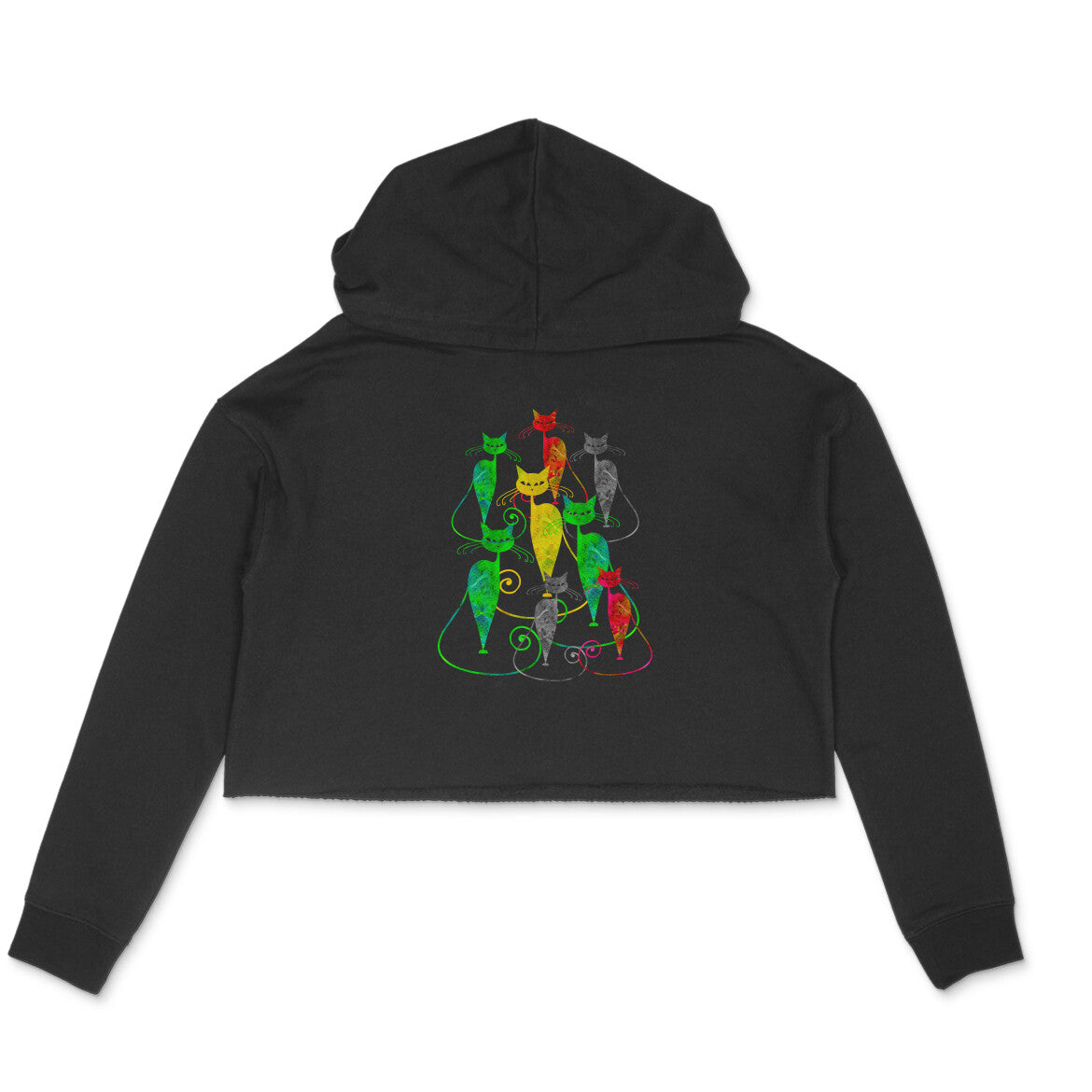 Stepevoli Clothing - Crop Hoodie (Women) - Sassy Kitties (6 Colours)