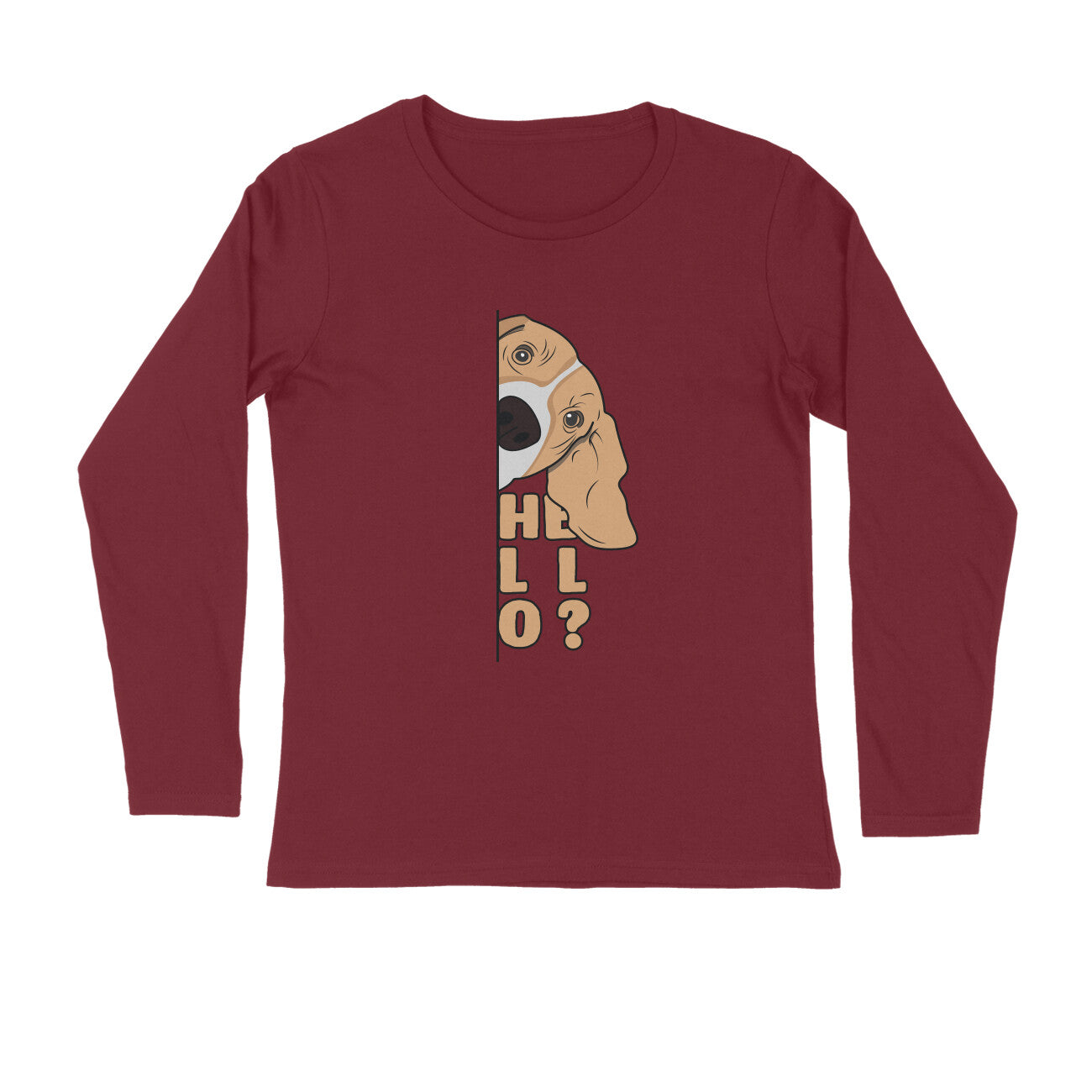 Stepevoli Clothing - Full Sleeves Round Neck (Men) - Basset Hound Hello (7 Colours)