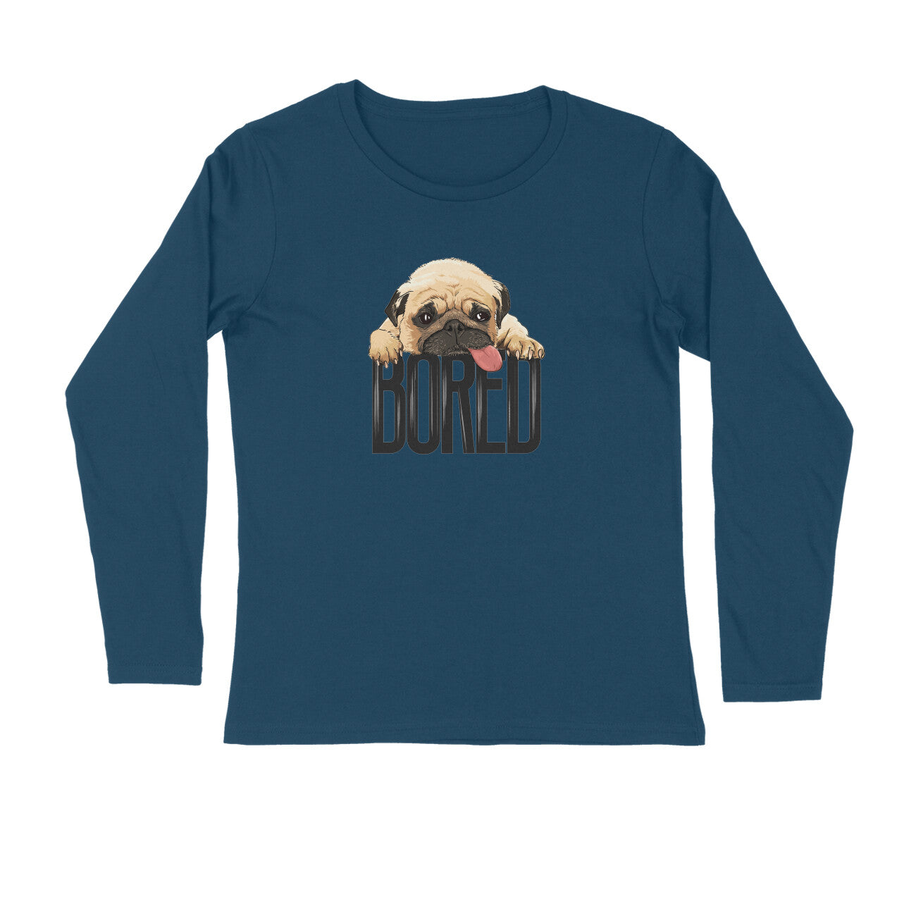 Stepevoli Clothing - Full Sleeves Round Neck (Men) - Bored Pug Baby (4 Colours)