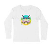 Stepevoli Clothing - Full Sleeves Round Neck (Men) - Cat With Glasses (7 Colours)