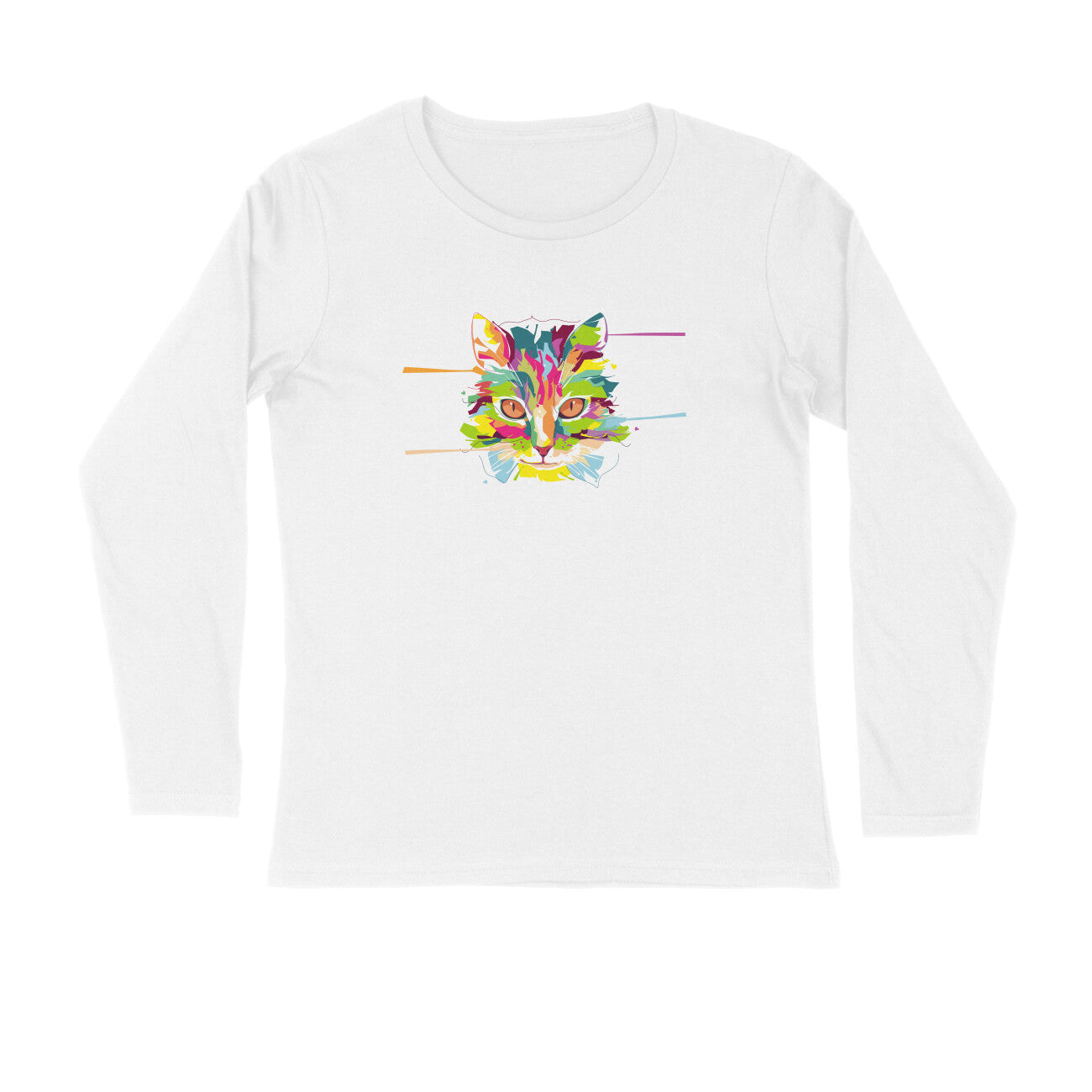 Stepevoli Clothing - Full Sleeves Round Neck (Men) - Laser Sharp Cat (7 Colours)
