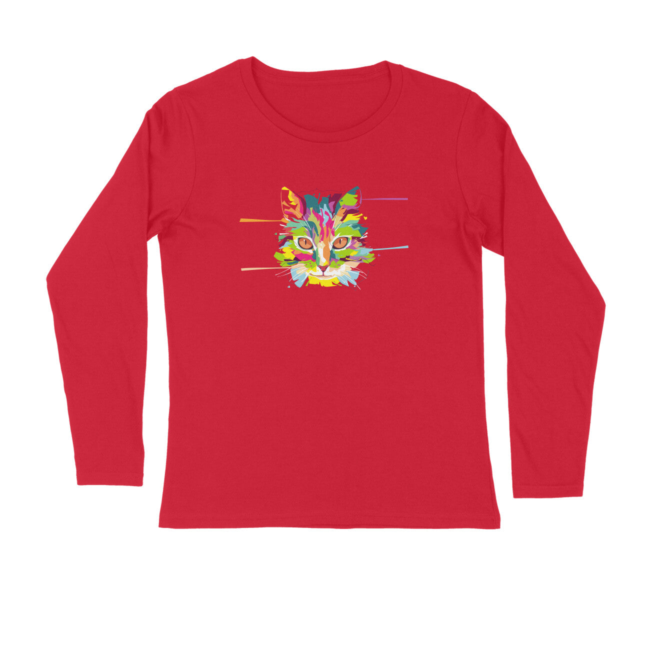 Stepevoli Clothing - Full Sleeves Round Neck (Men) - Laser Sharp Cat (7 Colours)