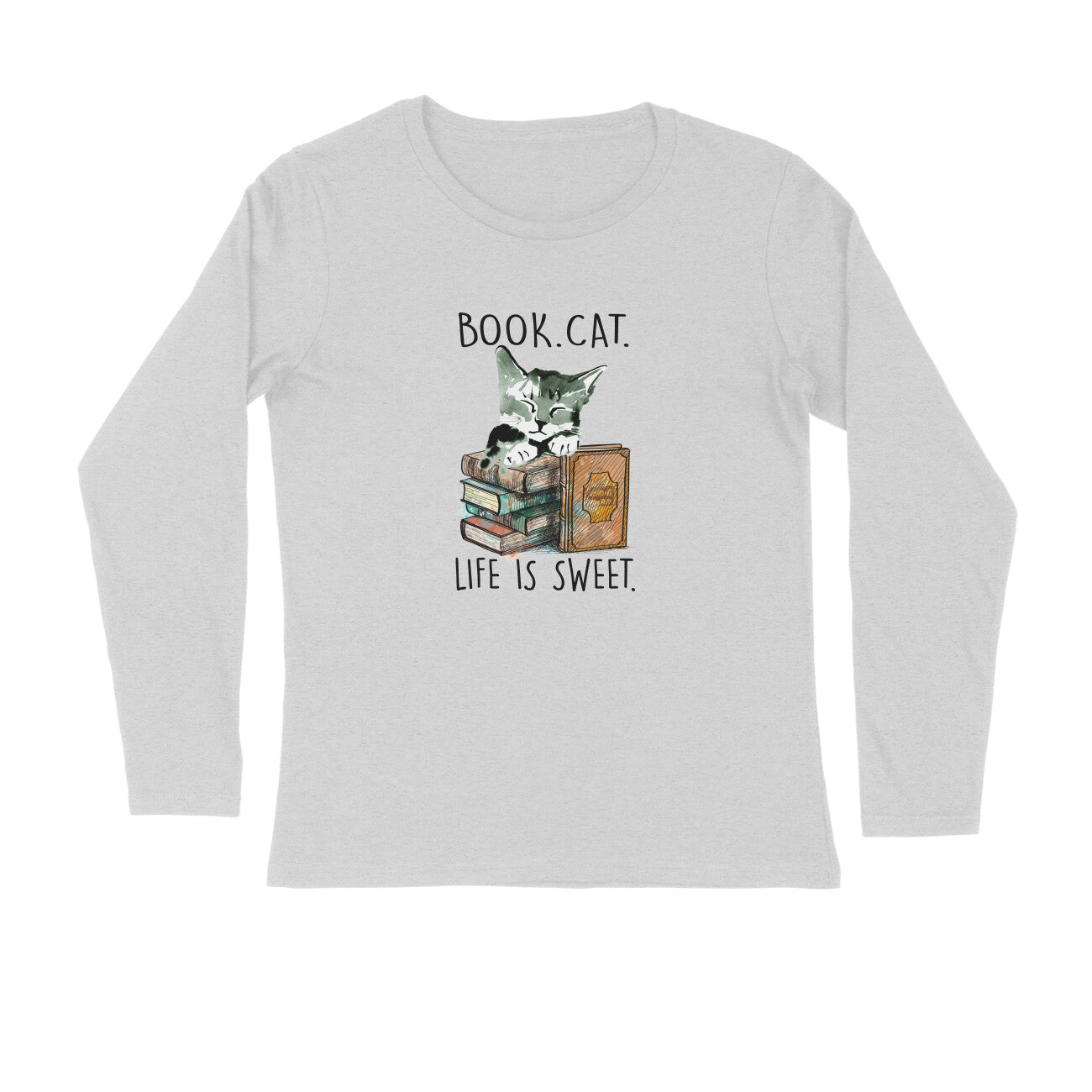 Stepevoli Clothing - Full Sleeves Round Neck (Men) - Nerdy Kitty (3 Colours)