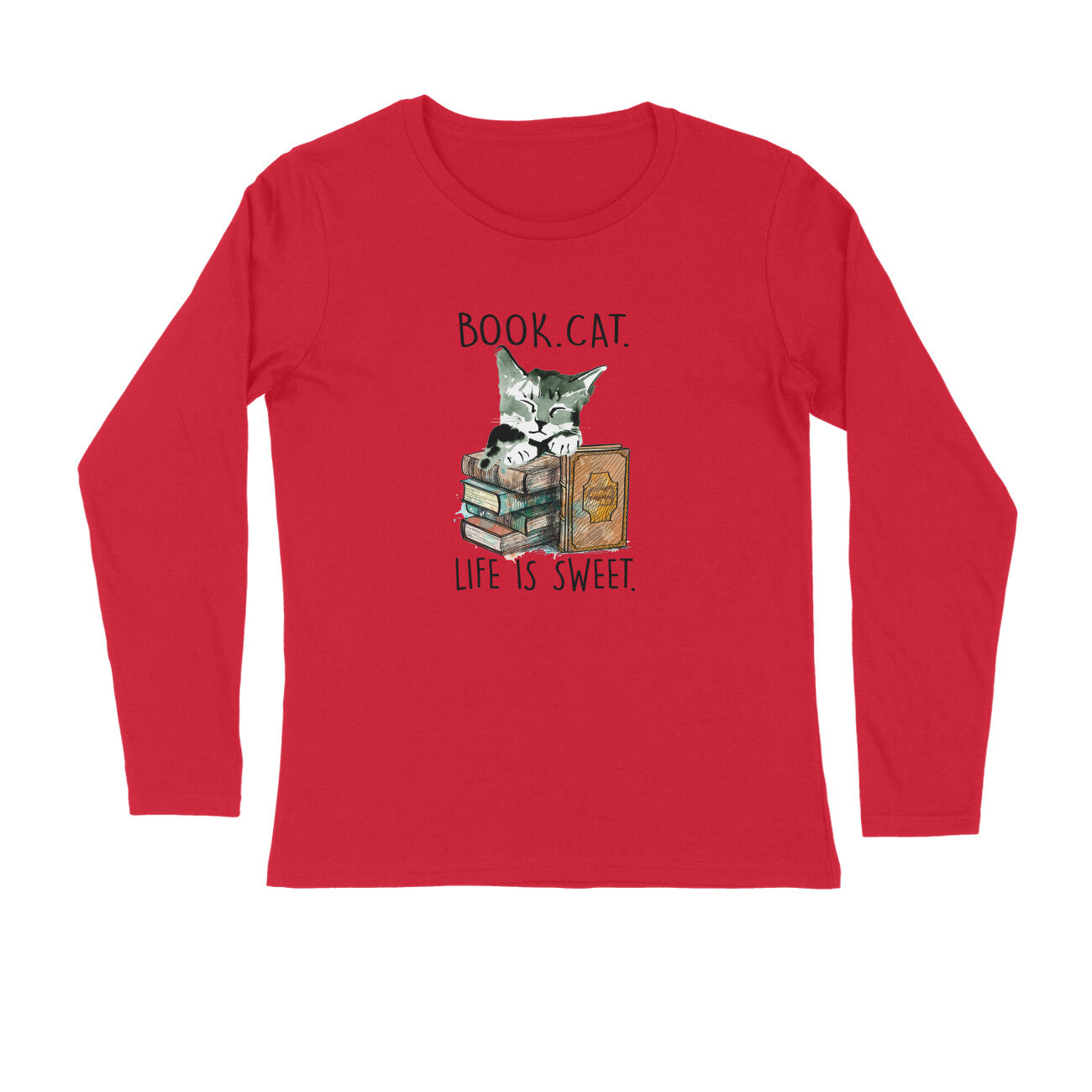 Stepevoli Clothing - Full Sleeves Round Neck (Men) - Nerdy Kitty (3 Colours)
