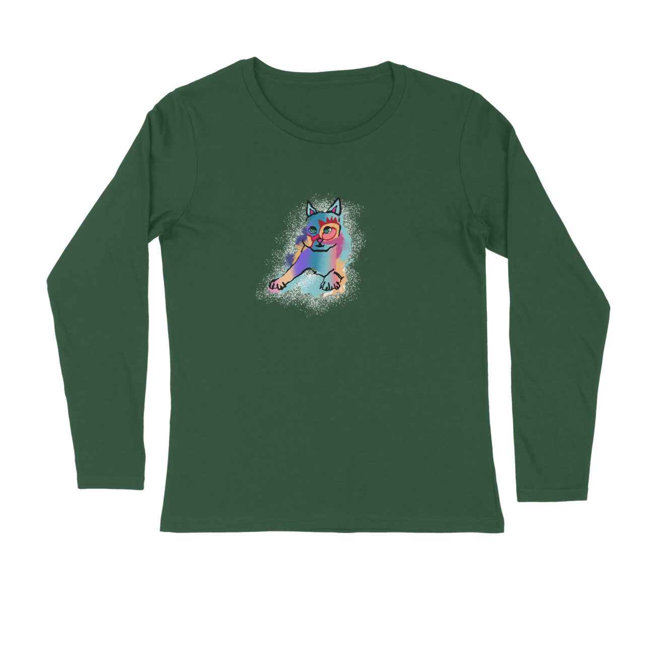Stepevoli Clothing - Full Sleeves Round Neck (Men) - Russian Blue Sparkle Cat (5 Colours)