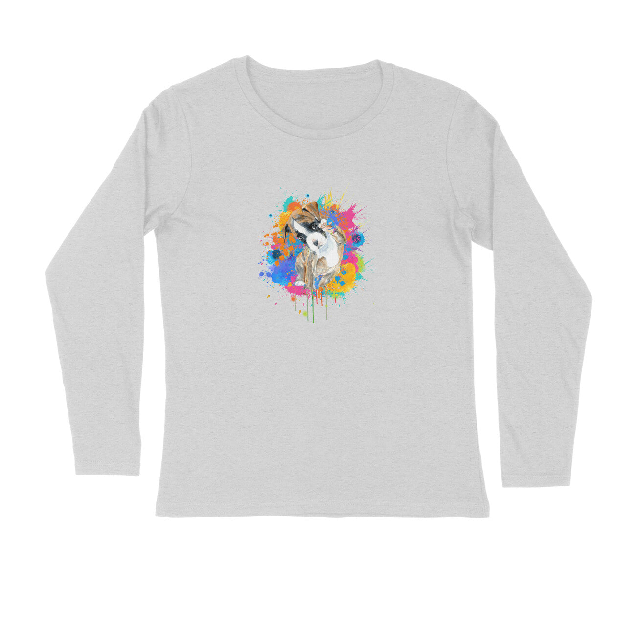Stepevoli Clothing - Full Sleeves Round Neck (Men) - Splashes Of Joy Puppy (7 Colours)