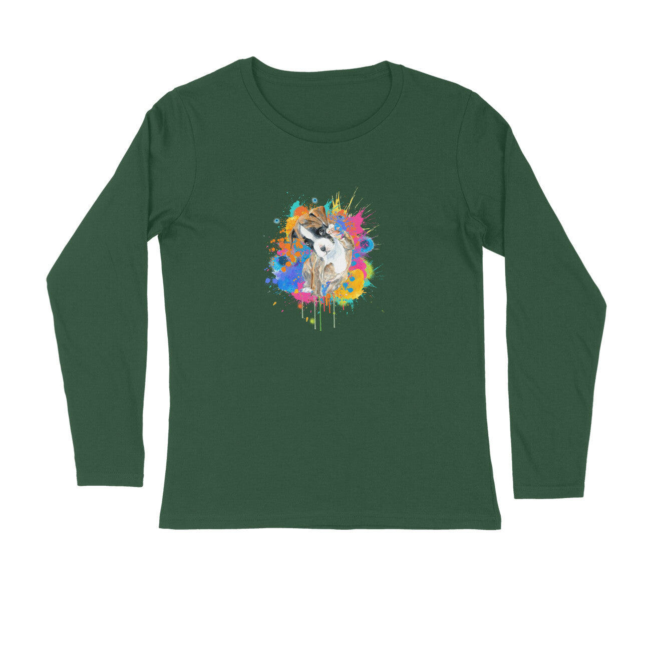 Stepevoli Clothing - Full Sleeves Round Neck (Men) - Splashes Of Joy Puppy (7 Colours)