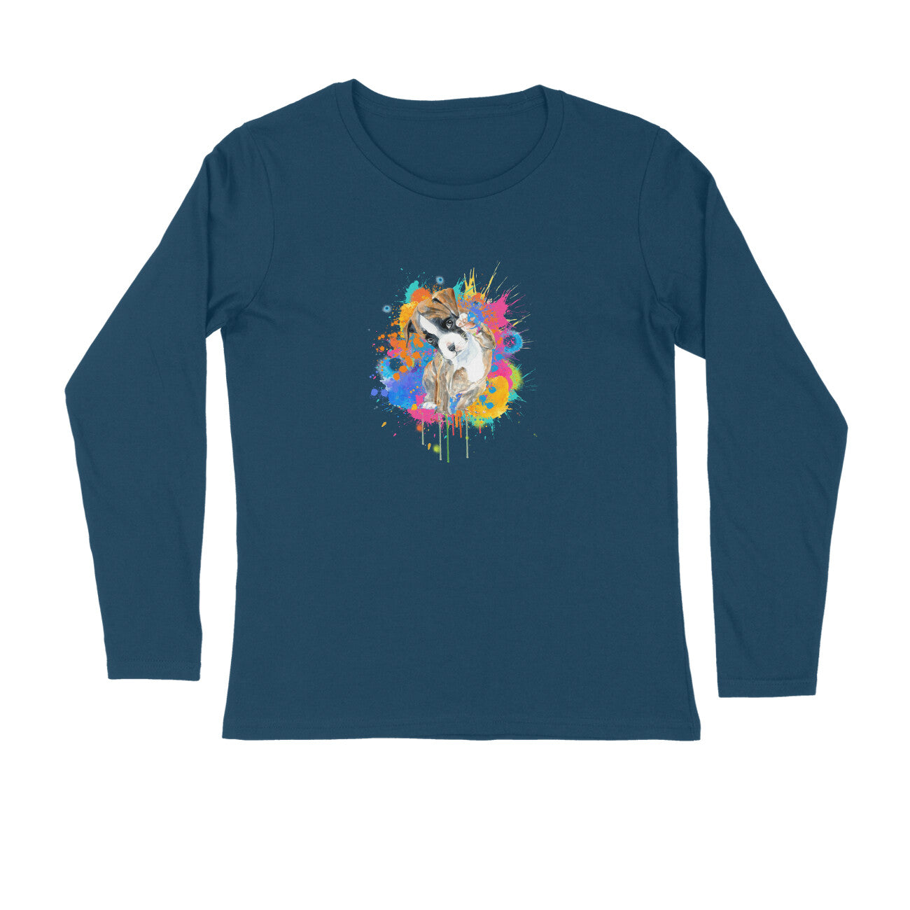 Stepevoli Clothing - Full Sleeves Round Neck (Men) - Splashes Of Joy Puppy (7 Colours)