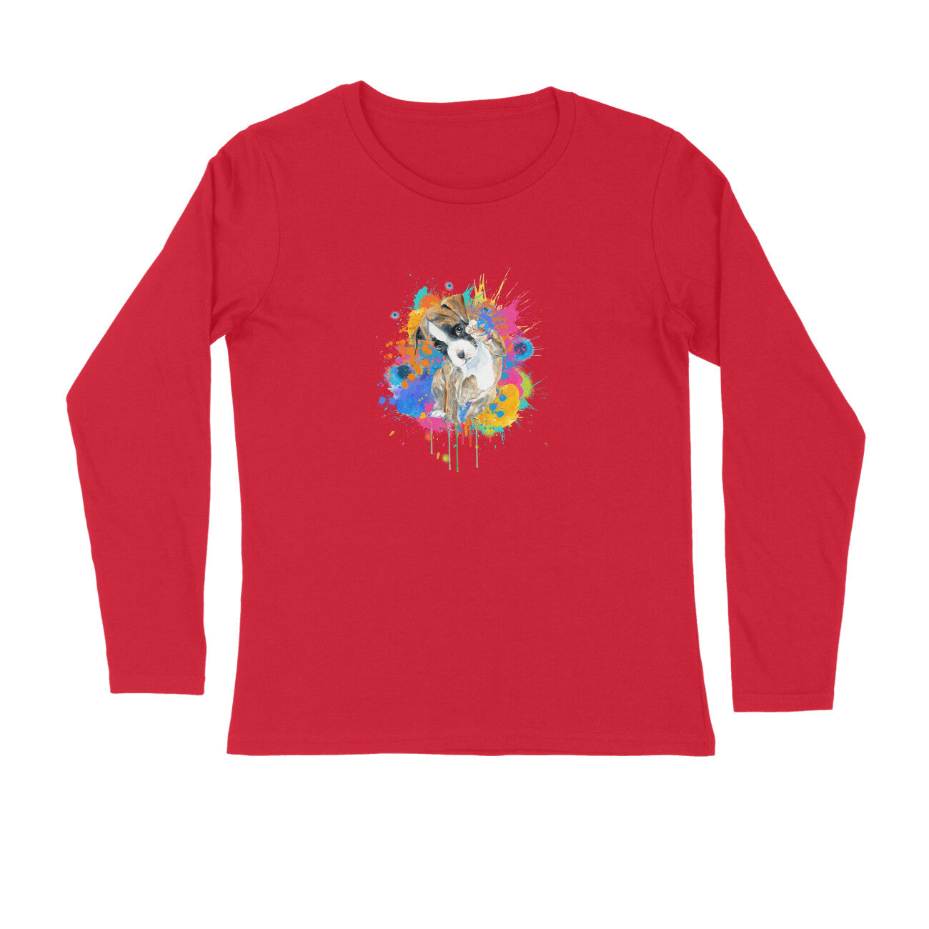 Stepevoli Clothing - Full Sleeves Round Neck (Men) - Splashes Of Joy Puppy (7 Colours)