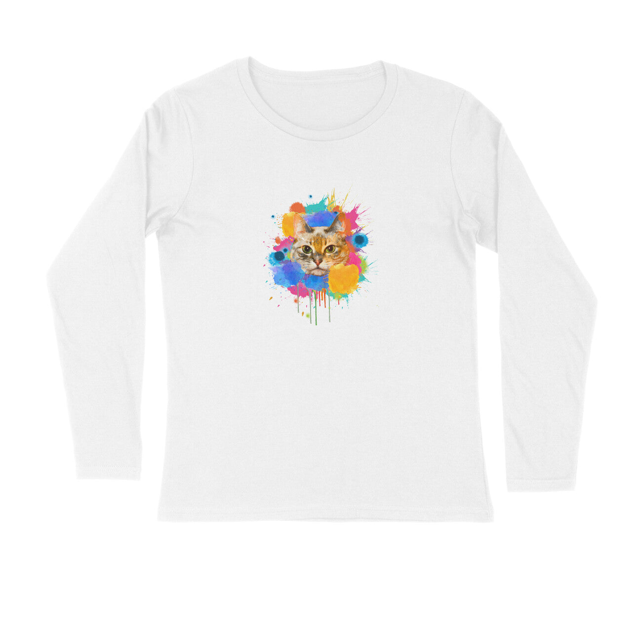 Stepevoli Clothing - Full Sleeves Round Neck (Men) - Splishy Splashy Cat (7 Colours)