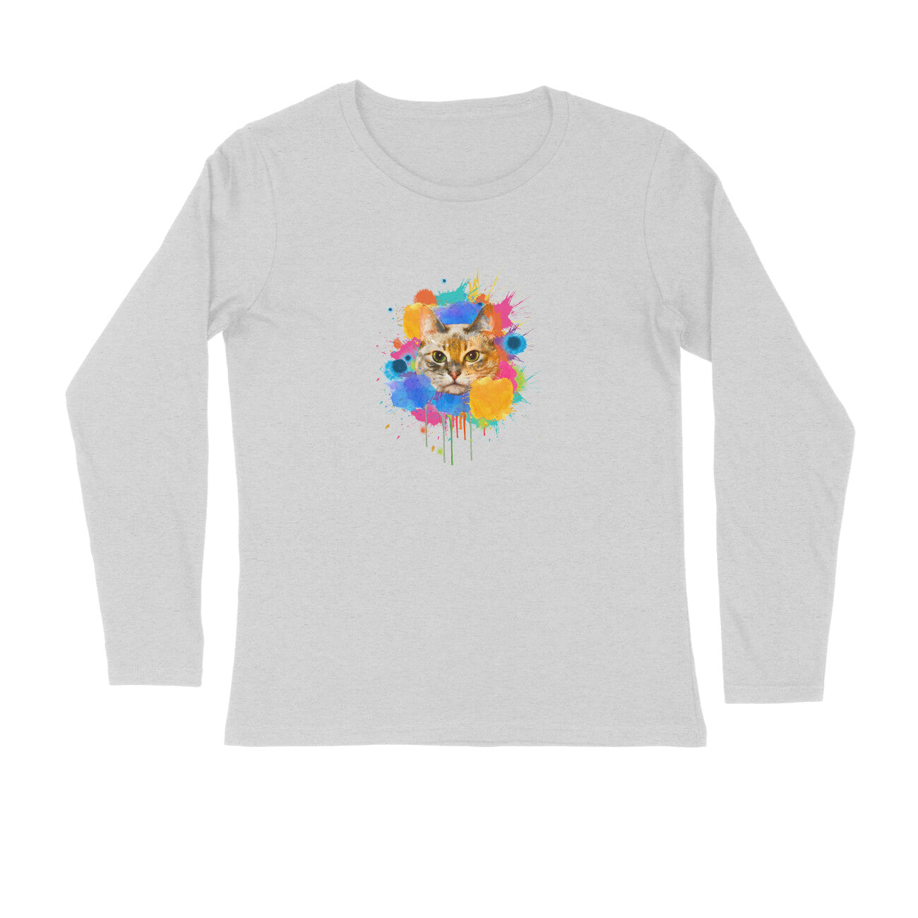Stepevoli Clothing - Full Sleeves Round Neck (Men) - Splishy Splashy Cat (7 Colours)