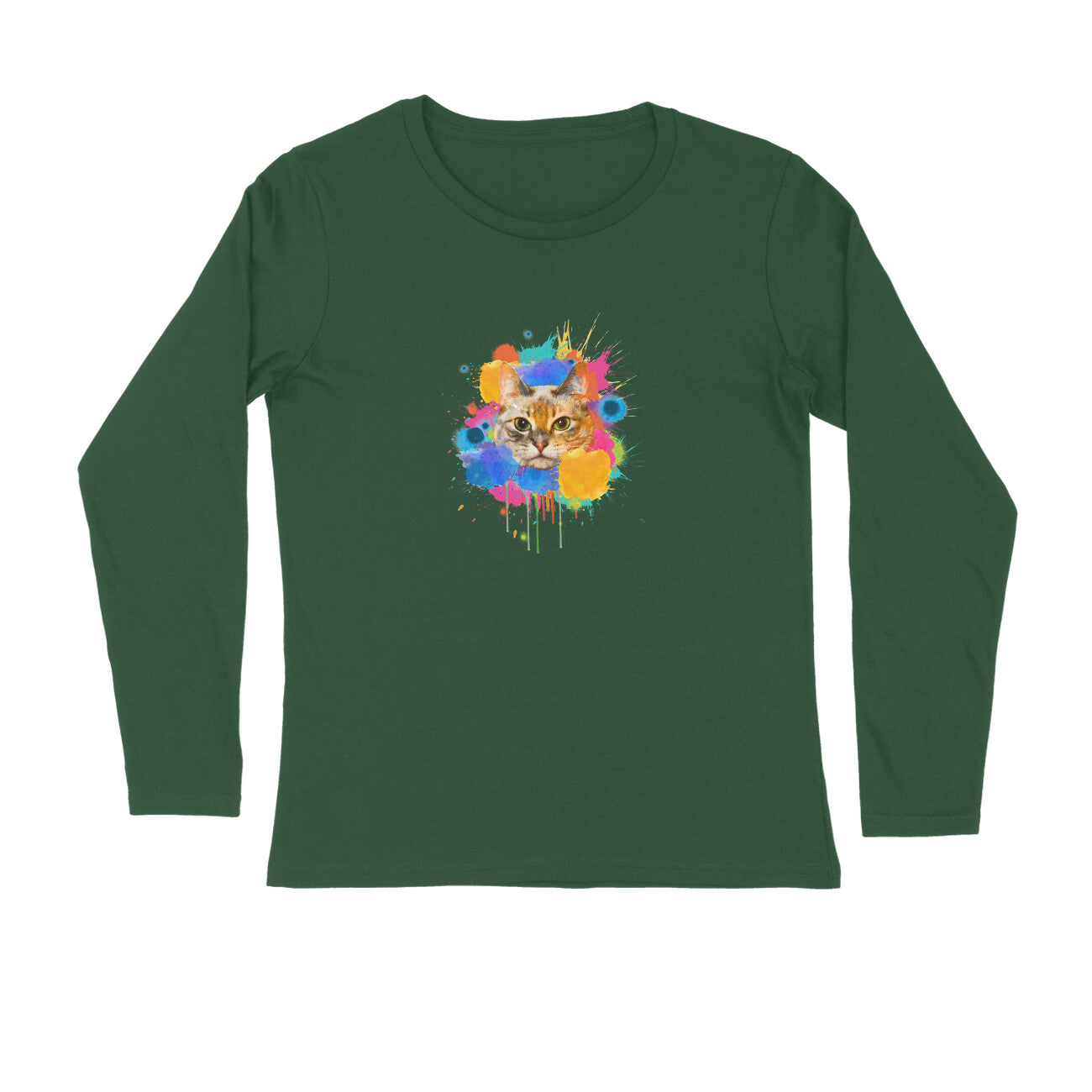 Stepevoli Clothing - Full Sleeves Round Neck (Men) - Splishy Splashy Cat (7 Colours)
