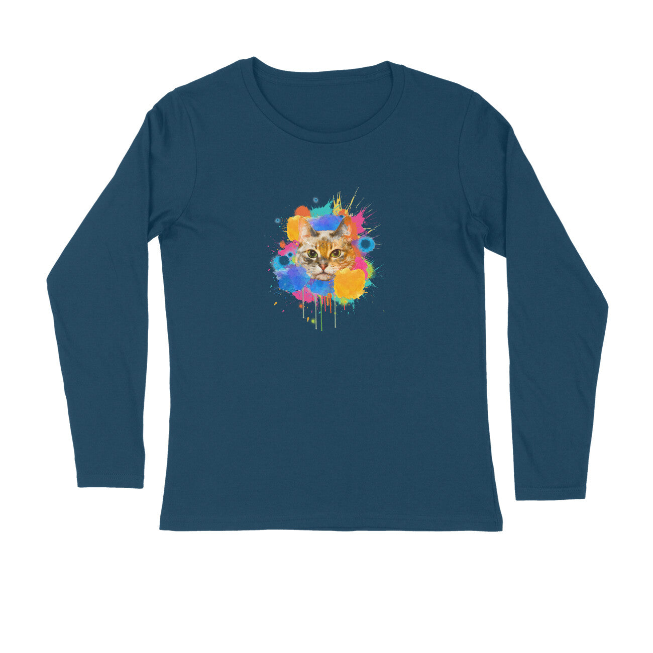 Stepevoli Clothing - Full Sleeves Round Neck (Men) - Splishy Splashy Cat (7 Colours)