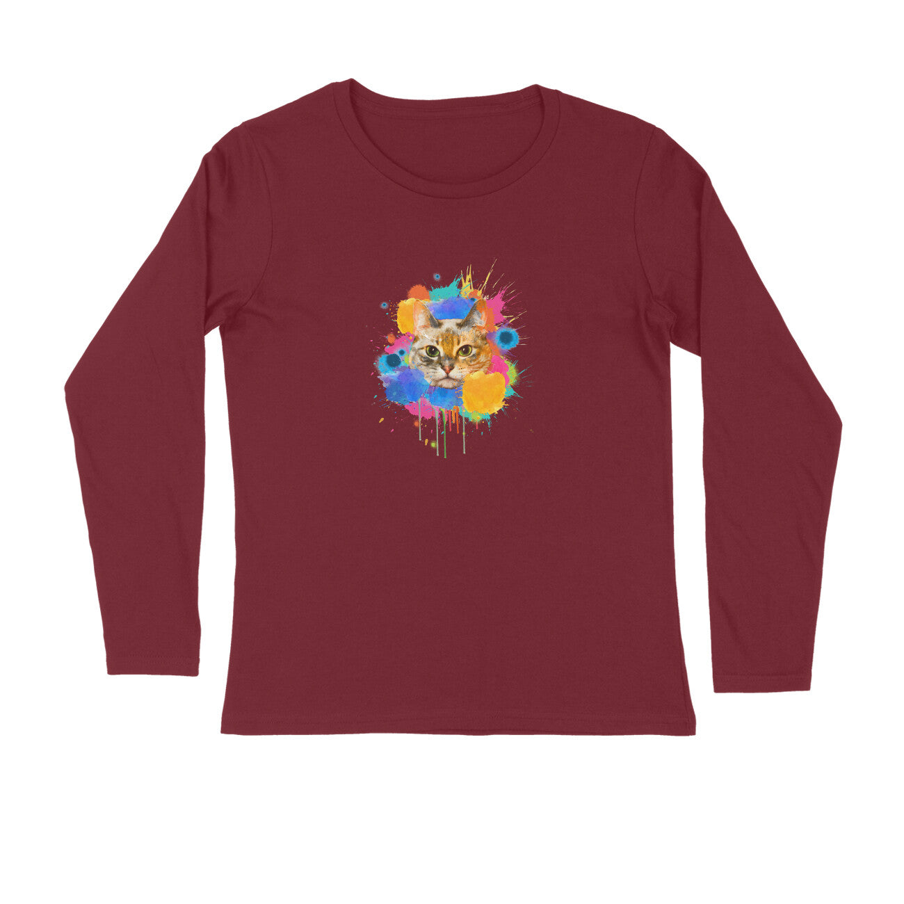 Stepevoli Clothing - Full Sleeves Round Neck (Men) - Splishy Splashy Cat (7 Colours)