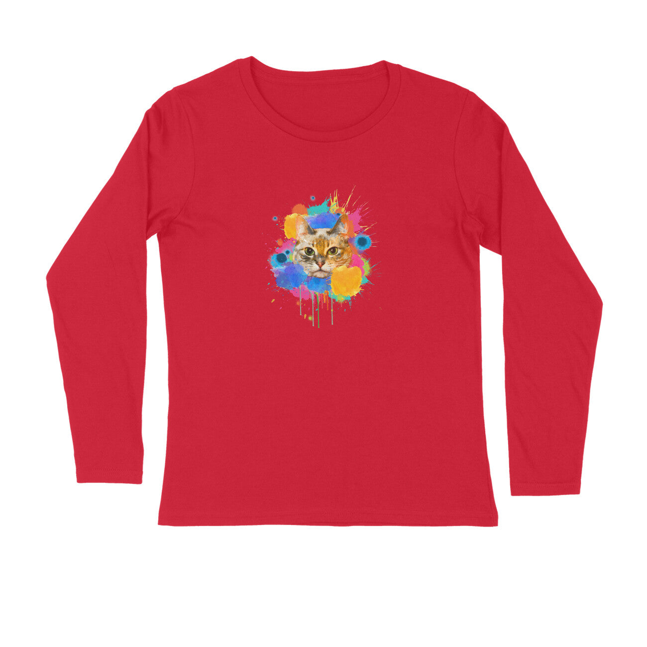 Stepevoli Clothing - Full Sleeves Round Neck (Men) - Splishy Splashy Cat (7 Colours)