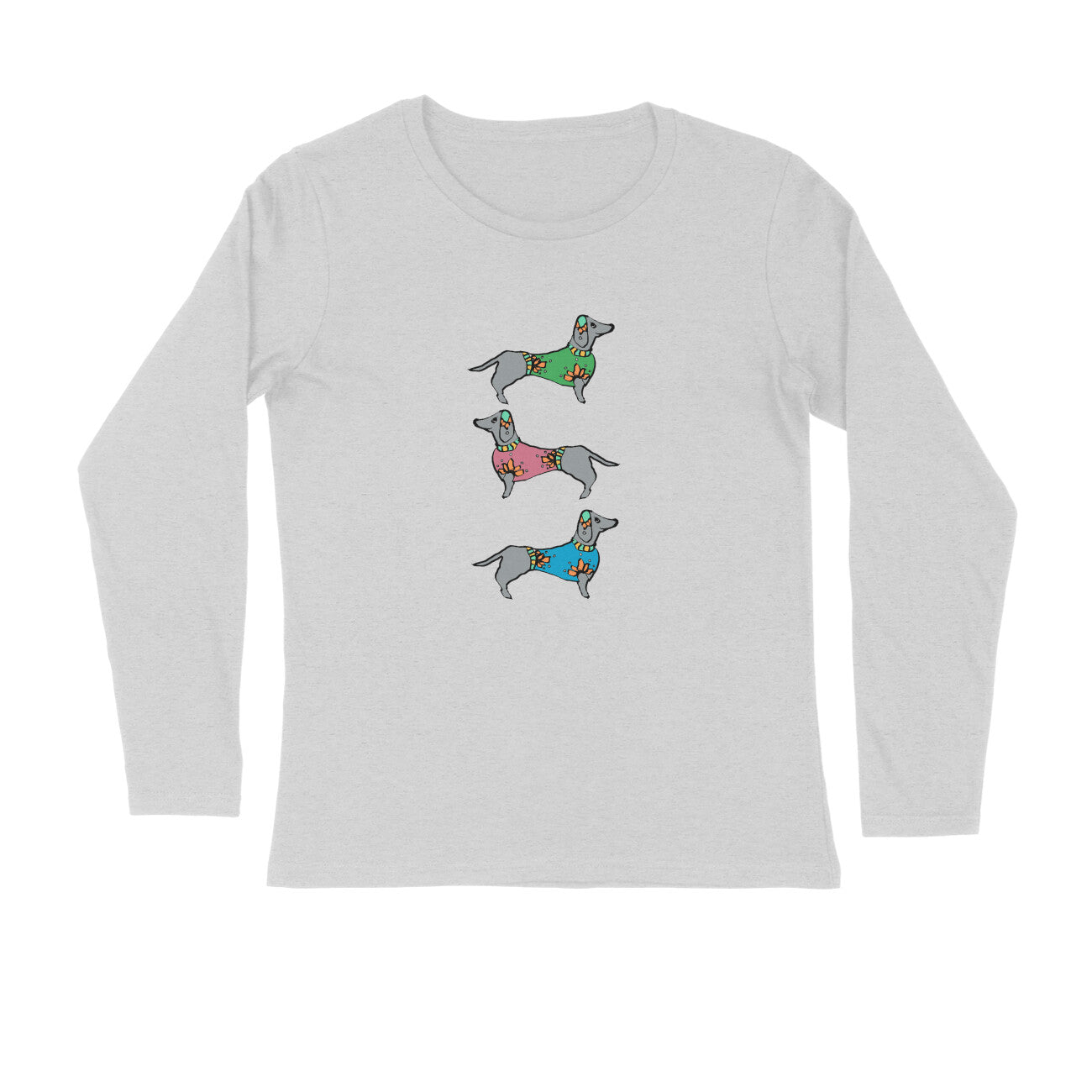 Stepevoli Clothing - Full Sleeves Round Neck (Men) - Three Dachshunds (7 Colours)
