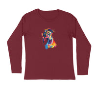Stepevoli Clothing - Full Sleeves Round Neck (Men) - Tilted Head Rainbow Dog (7 Colours)