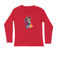 Stepevoli Clothing - Full Sleeves Round Neck (Men) - Tilted Head Rainbow Dog (7 Colours)