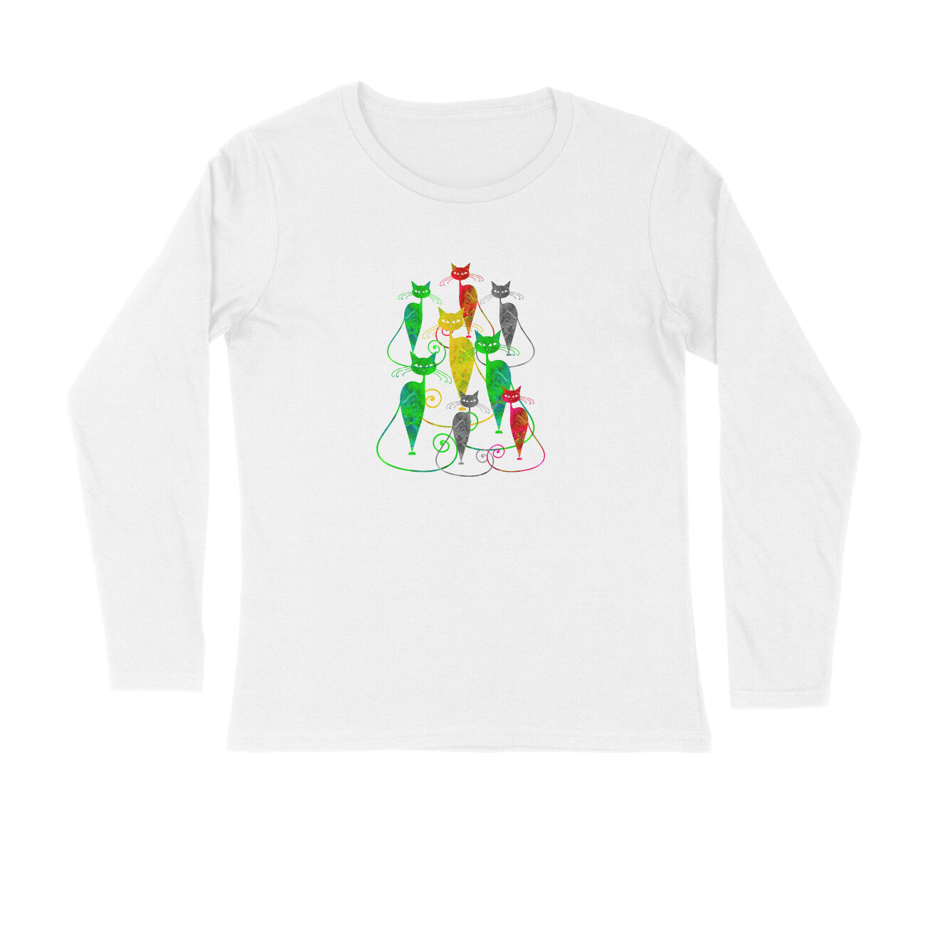 Stepevoli Clothing - Full Sleeves Round Neck (Men) - Sassy Kitties (3 Colours)