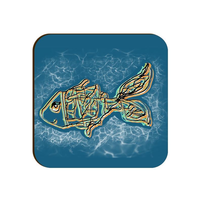 Stepevoli Coasters - Little Tamasaba Goldfish Square Coaster