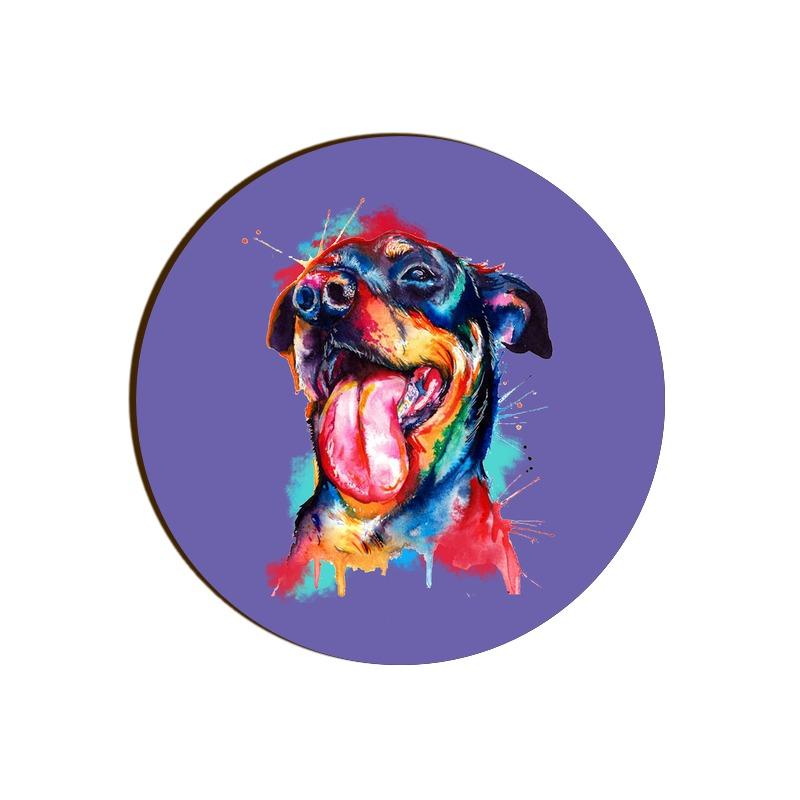 Stepevoli Coasters - Pawfectly Bright Hound Round Coaster